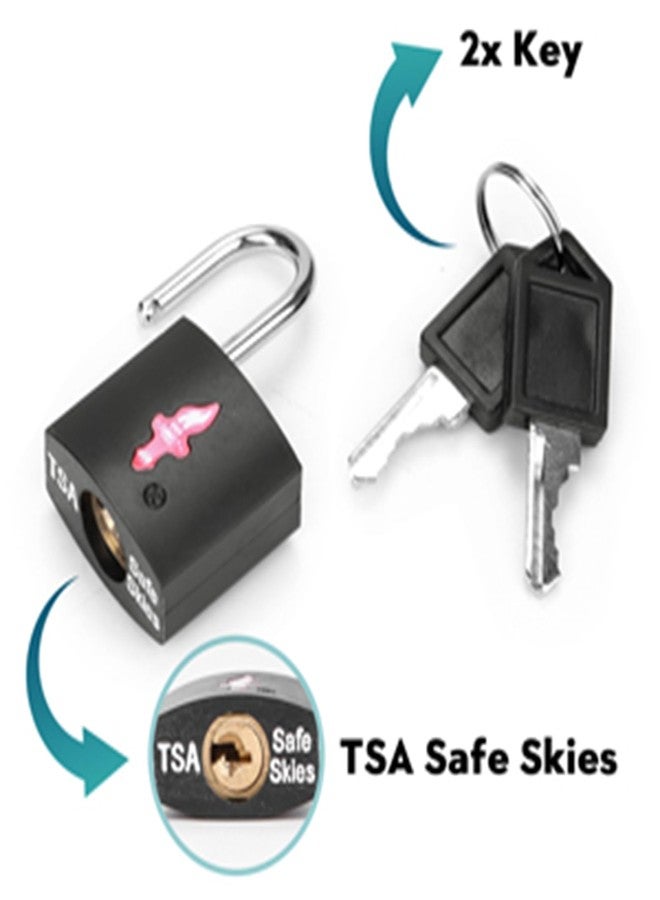 DUALCROWN 6 Pack Black TSA Luggage Locks with Key+6 Pack Travel tag, Luggage Lock TSA Approved for Backpacks, Bags and Luggage, 6 Pack Black Lock+6 Pack tag - Image 3